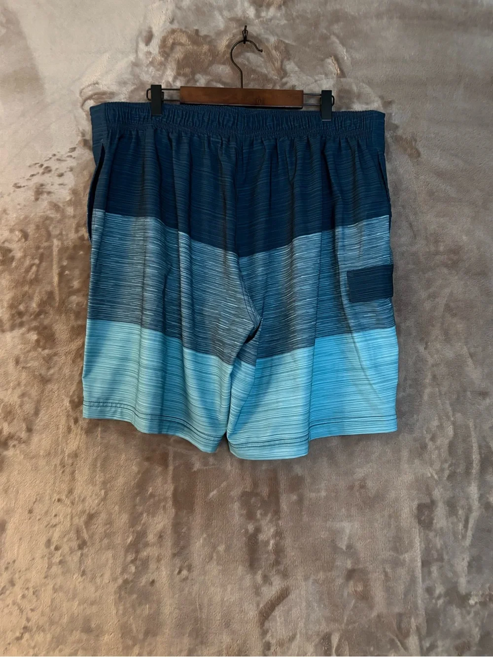George Ombre Boardshorts Swim Trunks Men’s Size XL Blue Aqua Quick-Dry